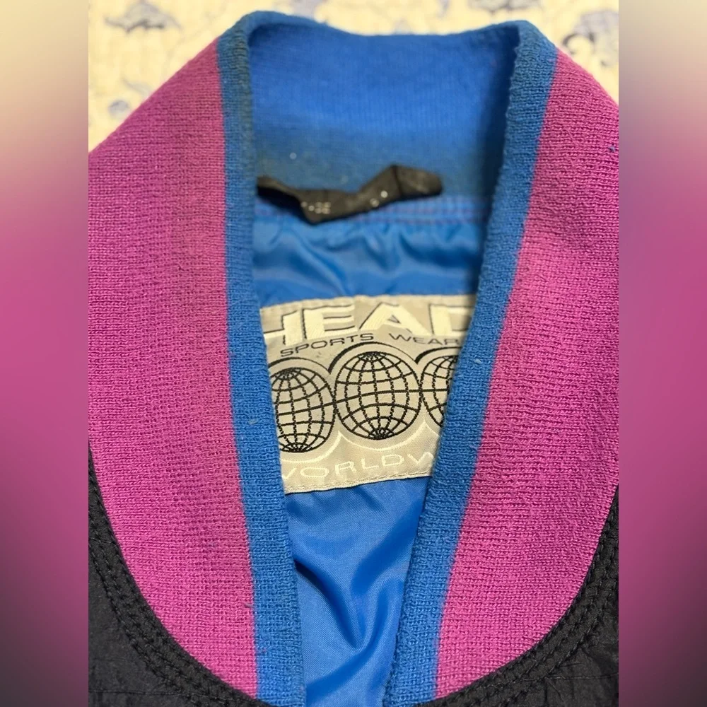 Vintage Head Sportswear worldwide men’s Jacket size L Navy and Pink